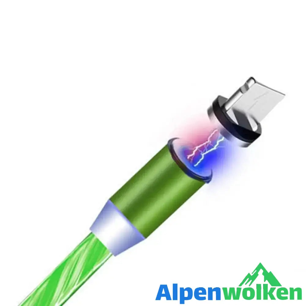 Alpenwolken - LED Magnetic 3 in 1 USB Ladekabel Grün