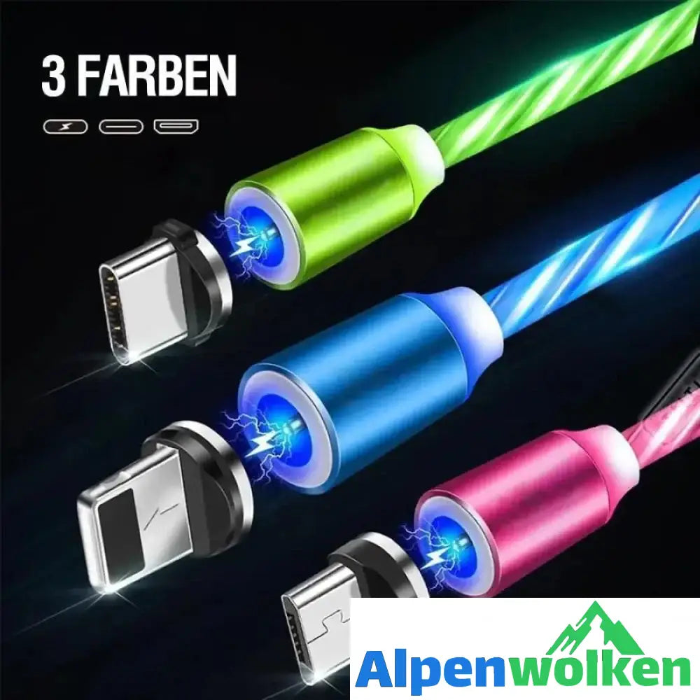 Alpenwolken - LED Magnetic 3 in 1 USB Ladekabel