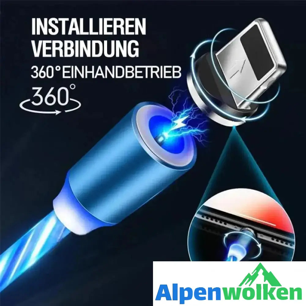 Alpenwolken - LED Magnetic 3 in 1 USB Ladekabel