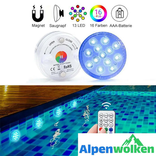 Alpenwolken - LED-Tauchlicht mit Fernbedienung für den Pool