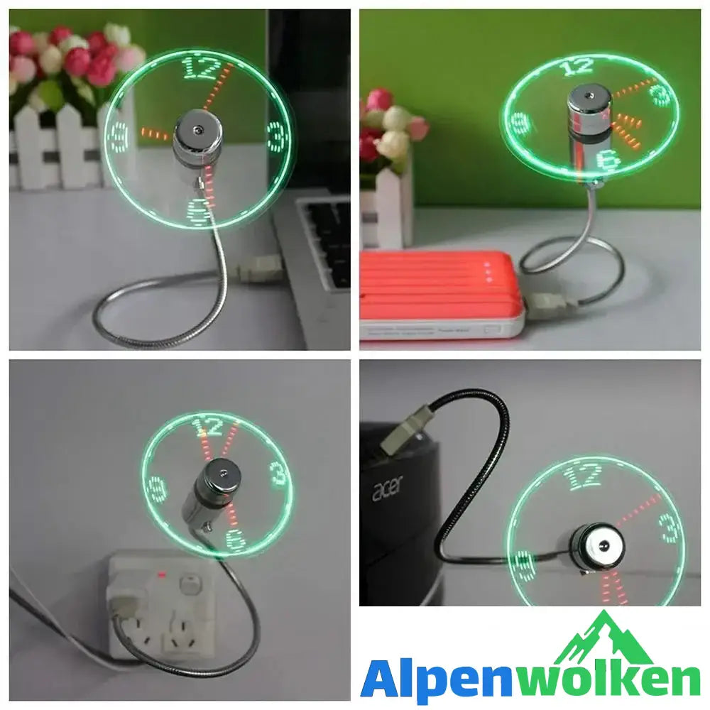 Alpenwolken - LED Ventilator, Flexibel USB Lüfter