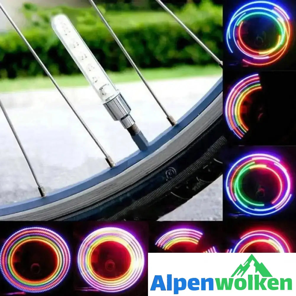 Alpenwolken - LED Ventilkappenlicht für Fahrrad und Auto, 2 Stücke