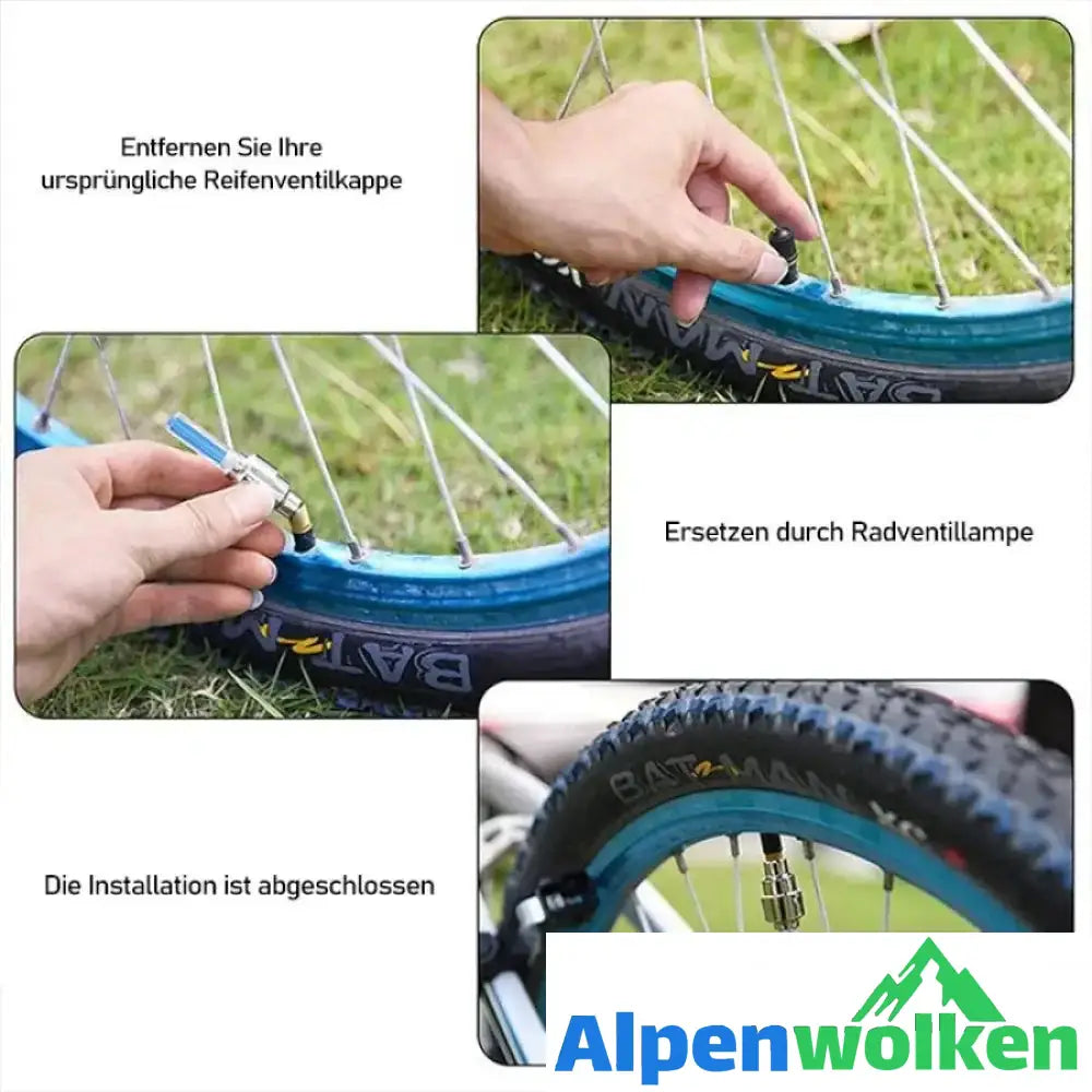 Alpenwolken - LED Ventilkappenlicht für Fahrrad und Auto, 2 Stücke