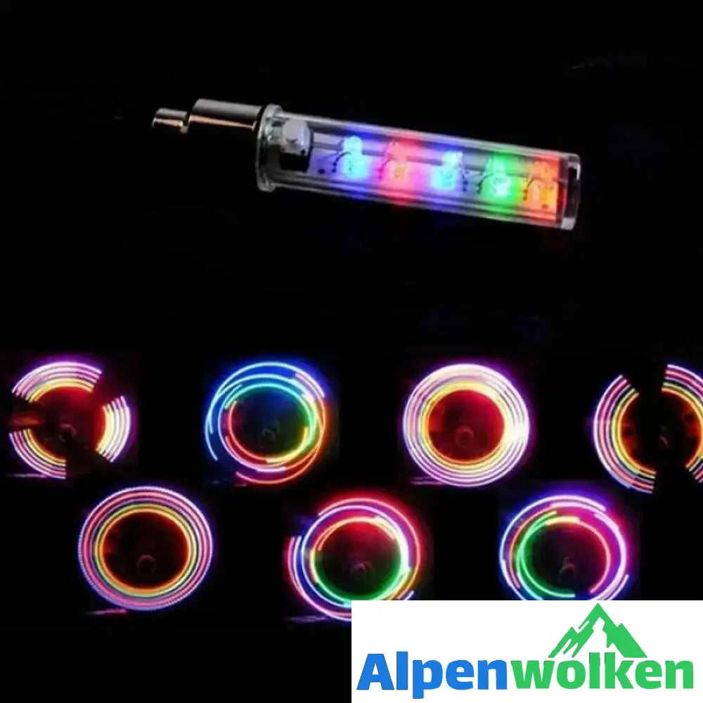 Alpenwolken - LED Ventilkappenlicht für Fahrrad und Auto, 2 Stücke