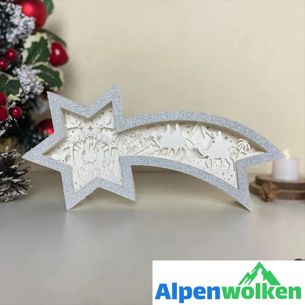 Alpenwolken - LED-Weihnachtssternbeleuchtung aus Holz