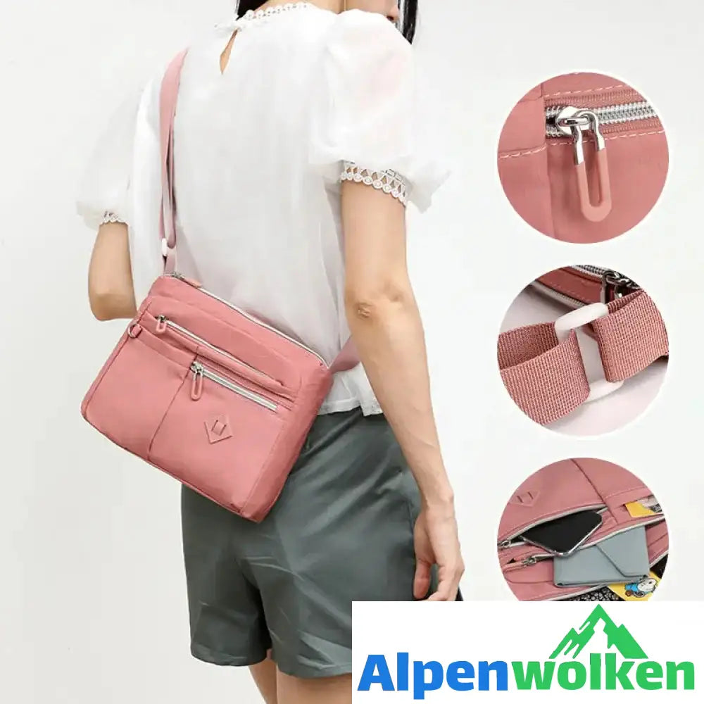 Alpenwolken - Leichte Schultertasche mit mehreren Taschen für Damen