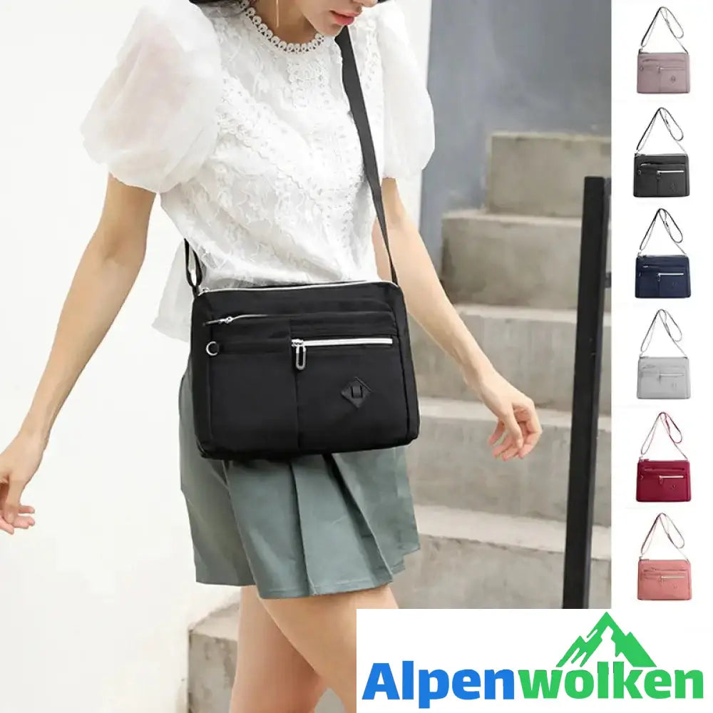 Alpenwolken - Leichte Schultertasche mit mehreren Taschen für Damen