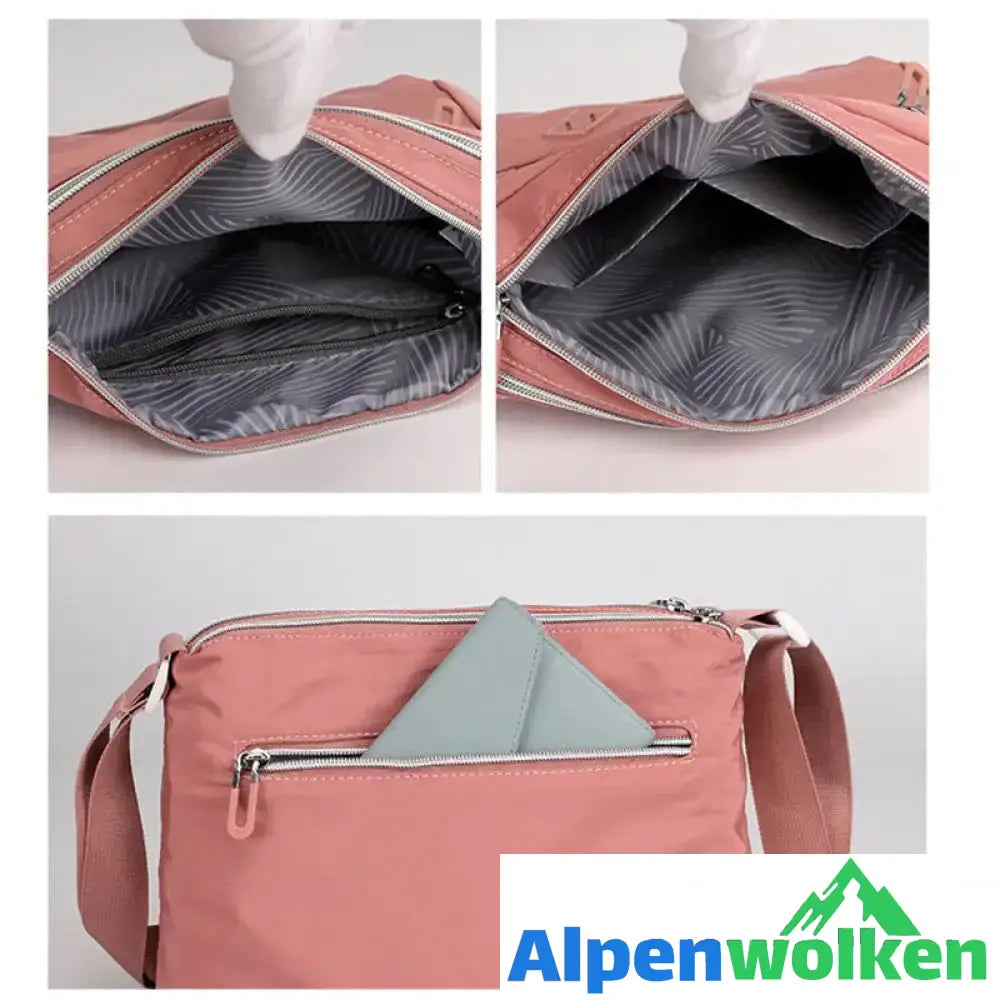 Alpenwolken - Leichte Schultertasche mit mehreren Taschen für Damen