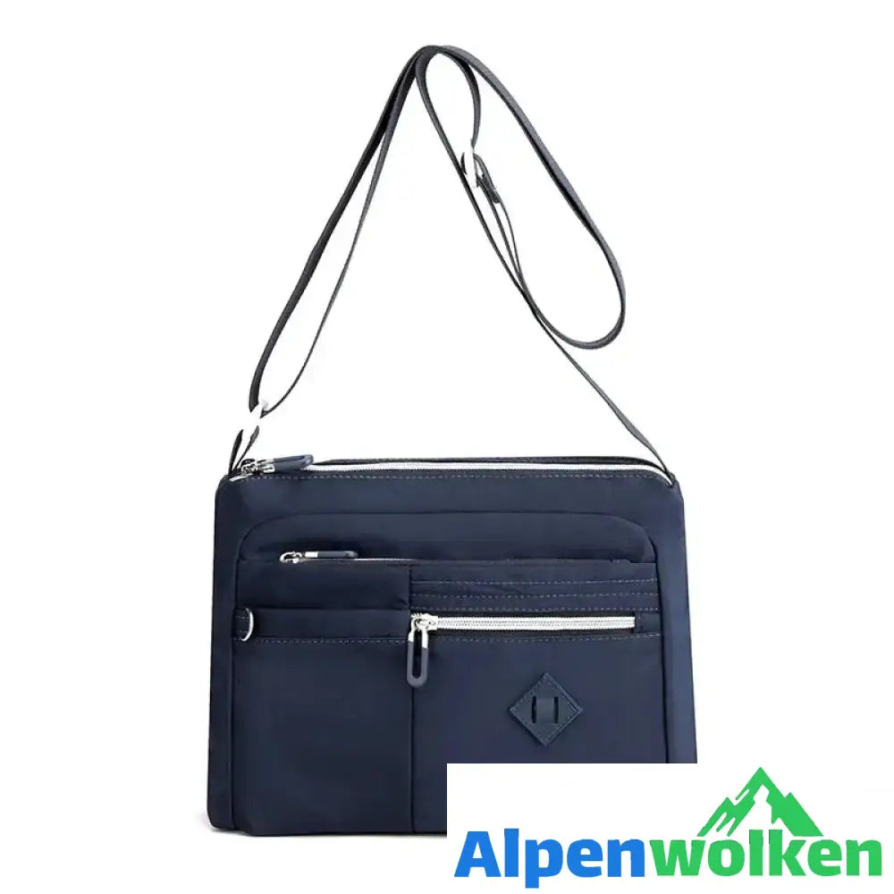 Alpenwolken - Leichte Schultertasche mit mehreren Taschen für Damen Blau