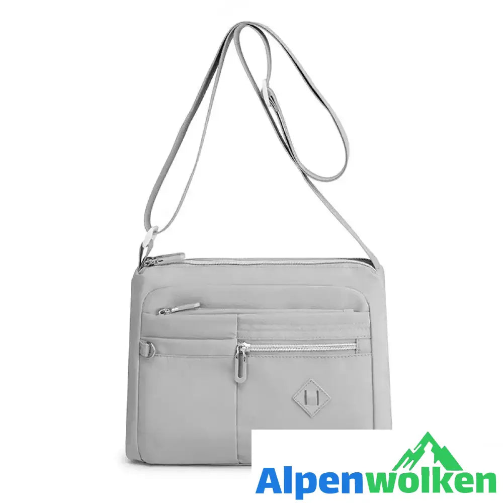 Alpenwolken - Leichte Schultertasche mit mehreren Taschen für Damen Grau