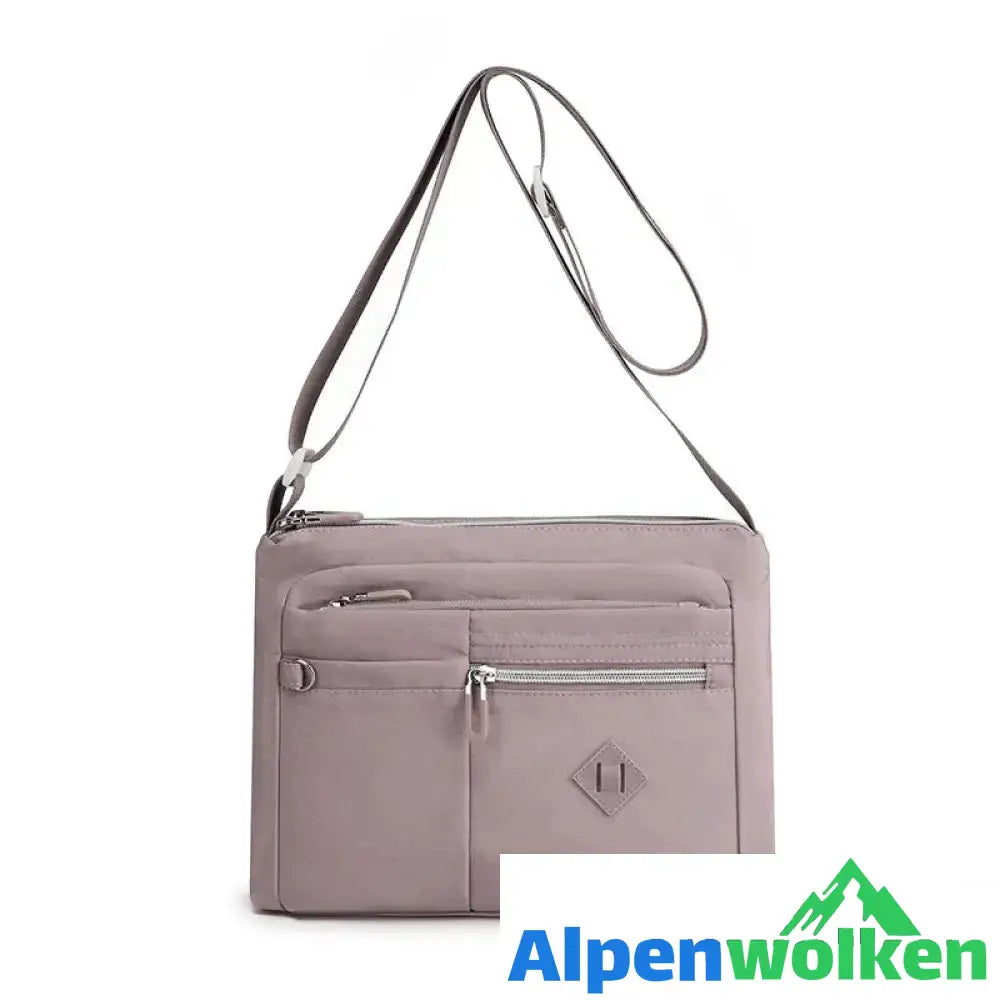 Alpenwolken - Leichte Schultertasche mit mehreren Taschen für Damen Lila