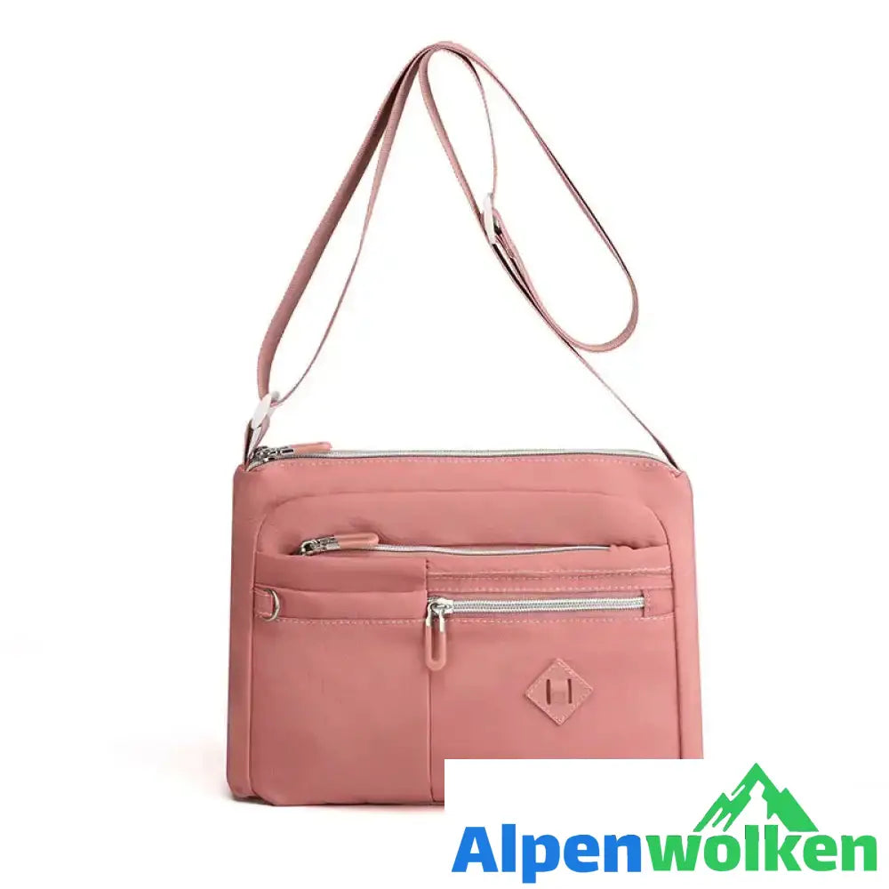 Alpenwolken - Leichte Schultertasche mit mehreren Taschen für Damen Rosa