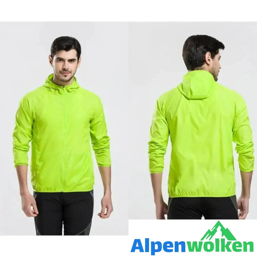 Alpenwolken - Leichte wasserdichte Windjacke UV-Schutz Wear Gelbgrün