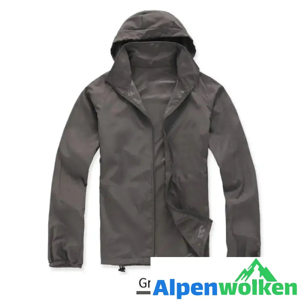 Alpenwolken - Leichte wasserdichte Windjacke UV-Schutz Wear Grau