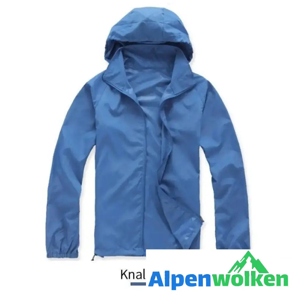 Alpenwolken - Leichte wasserdichte Windjacke UV-Schutz Wear Knallblau