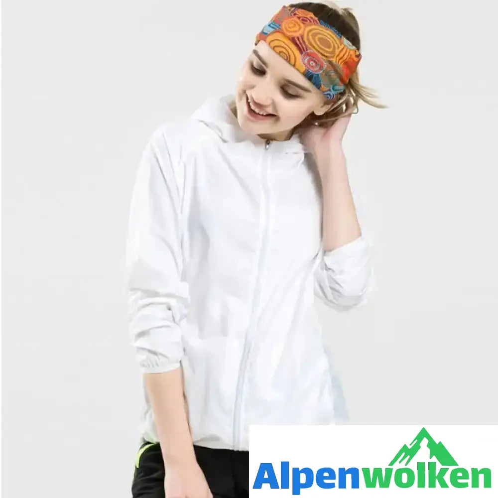 Alpenwolken - Leichte wasserdichte Windjacke UV-Schutz Wear Weiß