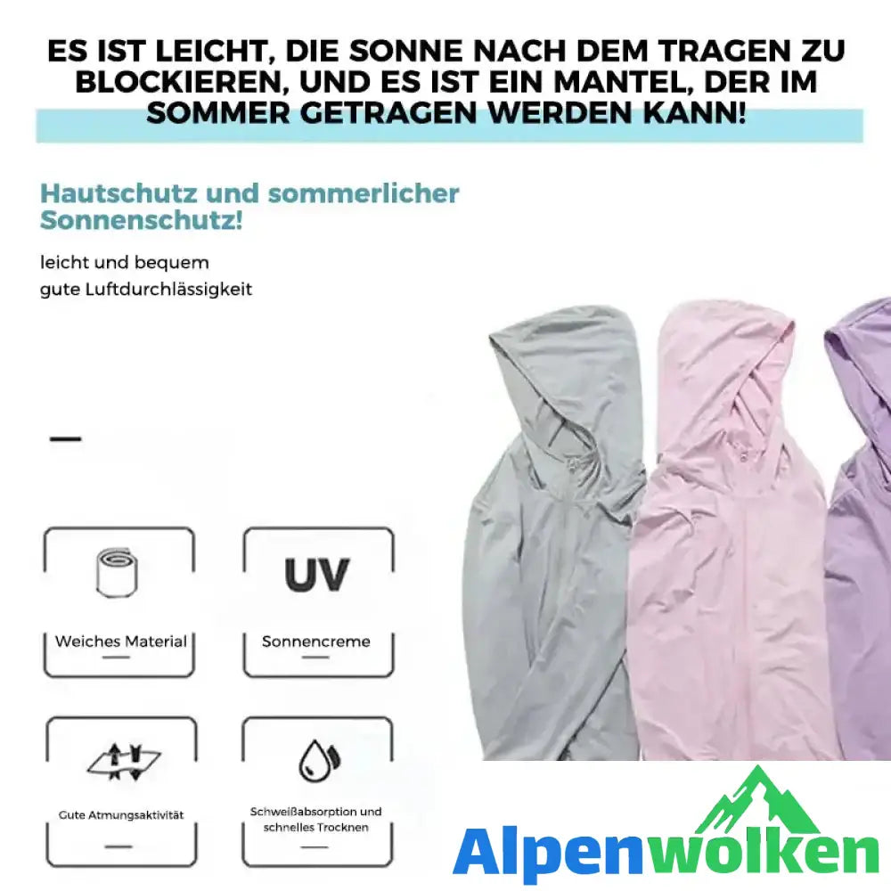 Alpenwolken - Leichter Sonnenschutz-Hoodie im Freien