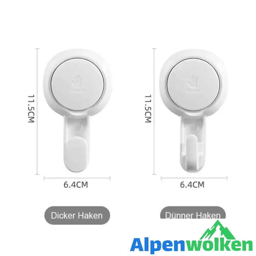 Alpenwolken - Leistungsstarker Vakuum-Saugnapfhaken, 2 PCs