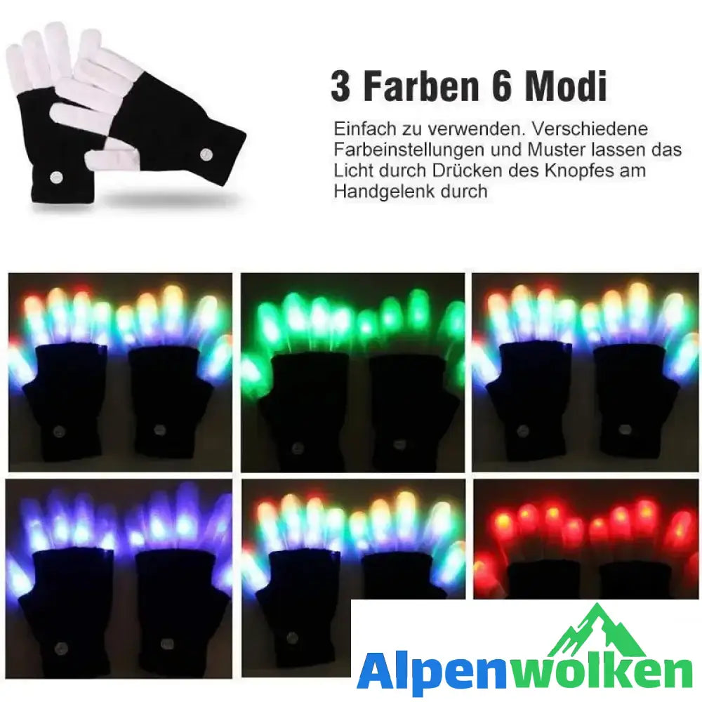 Alpenwolken - Leuchtende Handschuhe 3 Farben 6 Modi