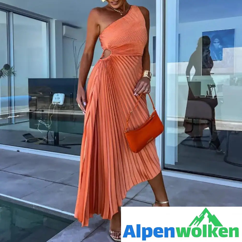 Alpenwolken - Lily - Asymmetric Pasodoble Dress Orange