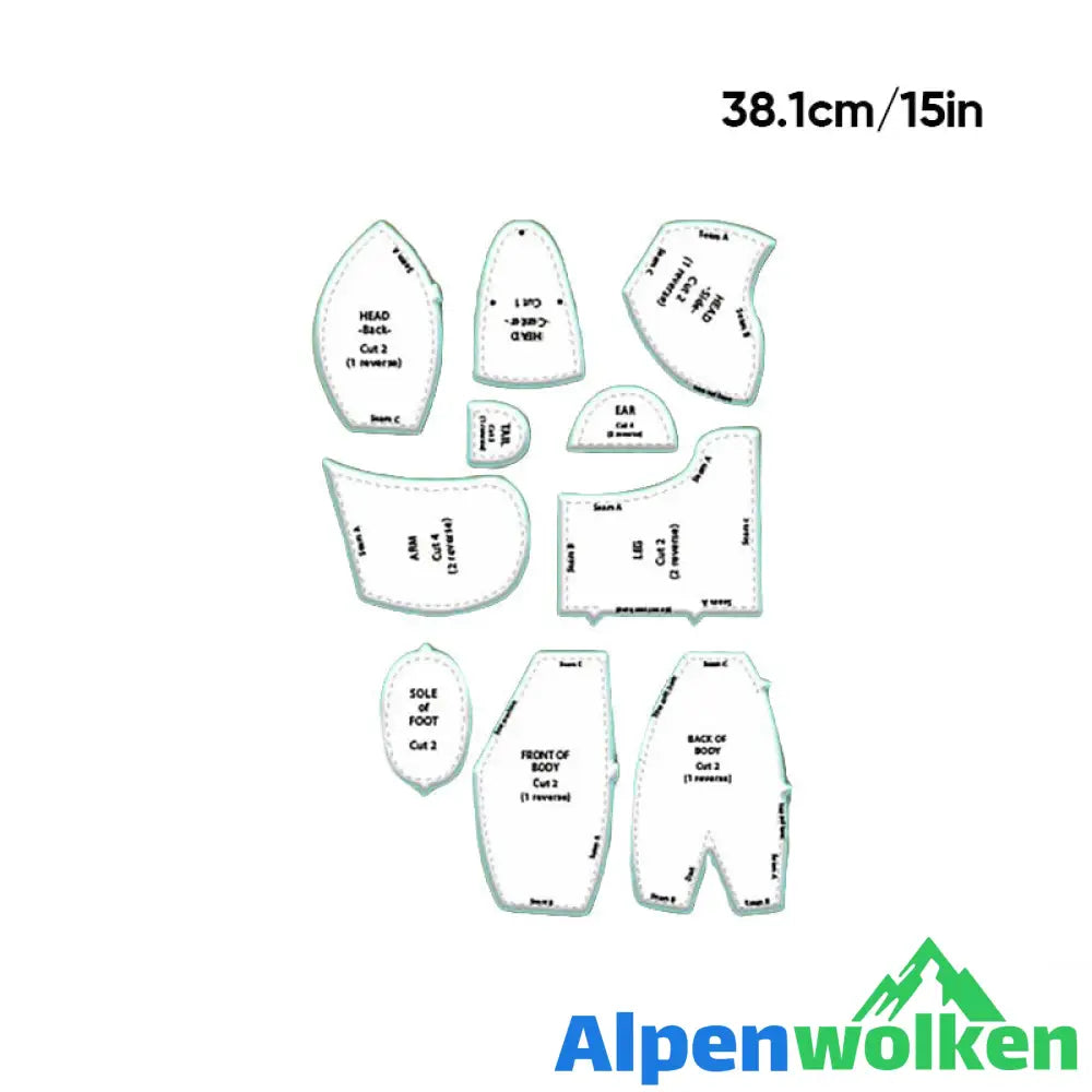 Alpenwolken - Linealset mit Bärenvorlage L