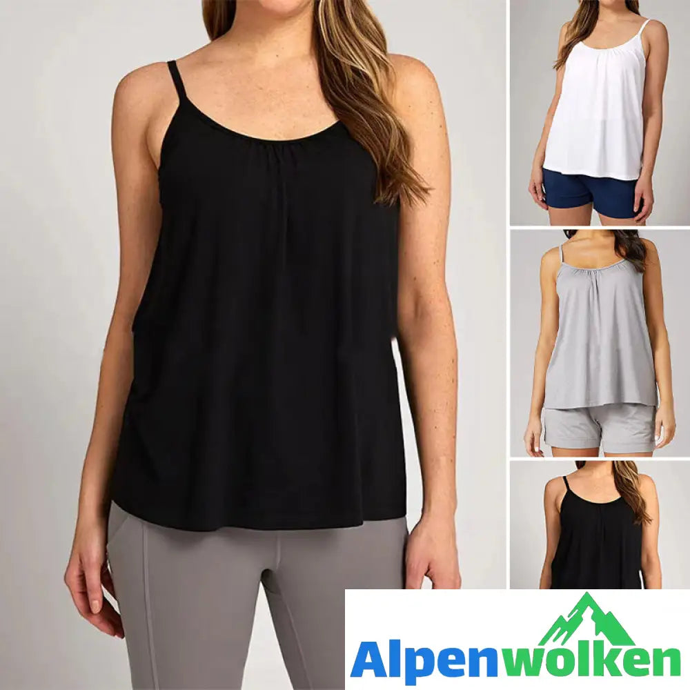 Alpenwolken - 🌸Locker sitzendes Tank-Top mit integriertem BH🌸