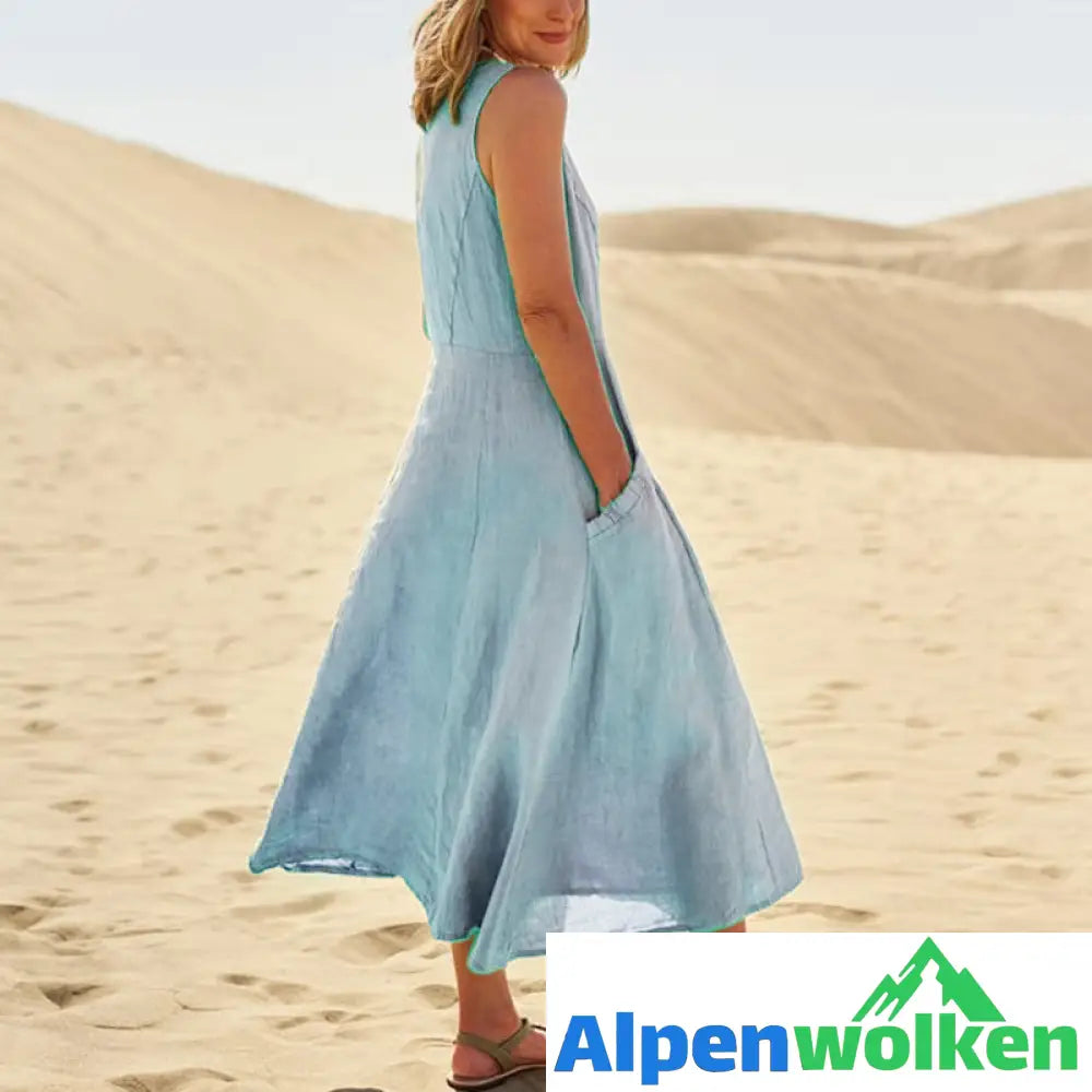 Alpenwolken - ✨💐Lockeres ärmelloses Kleid für Frauen