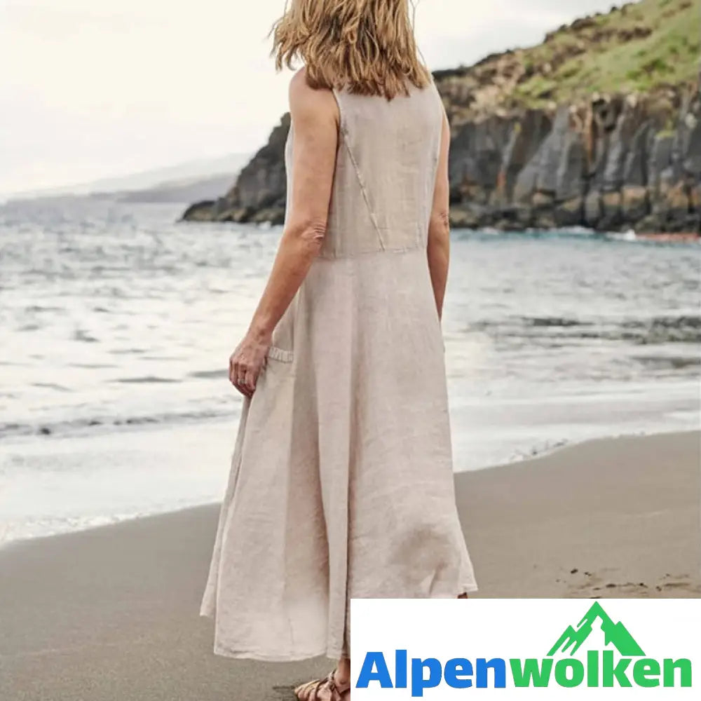 Alpenwolken - ✨💐Lockeres ärmelloses Kleid für Frauen