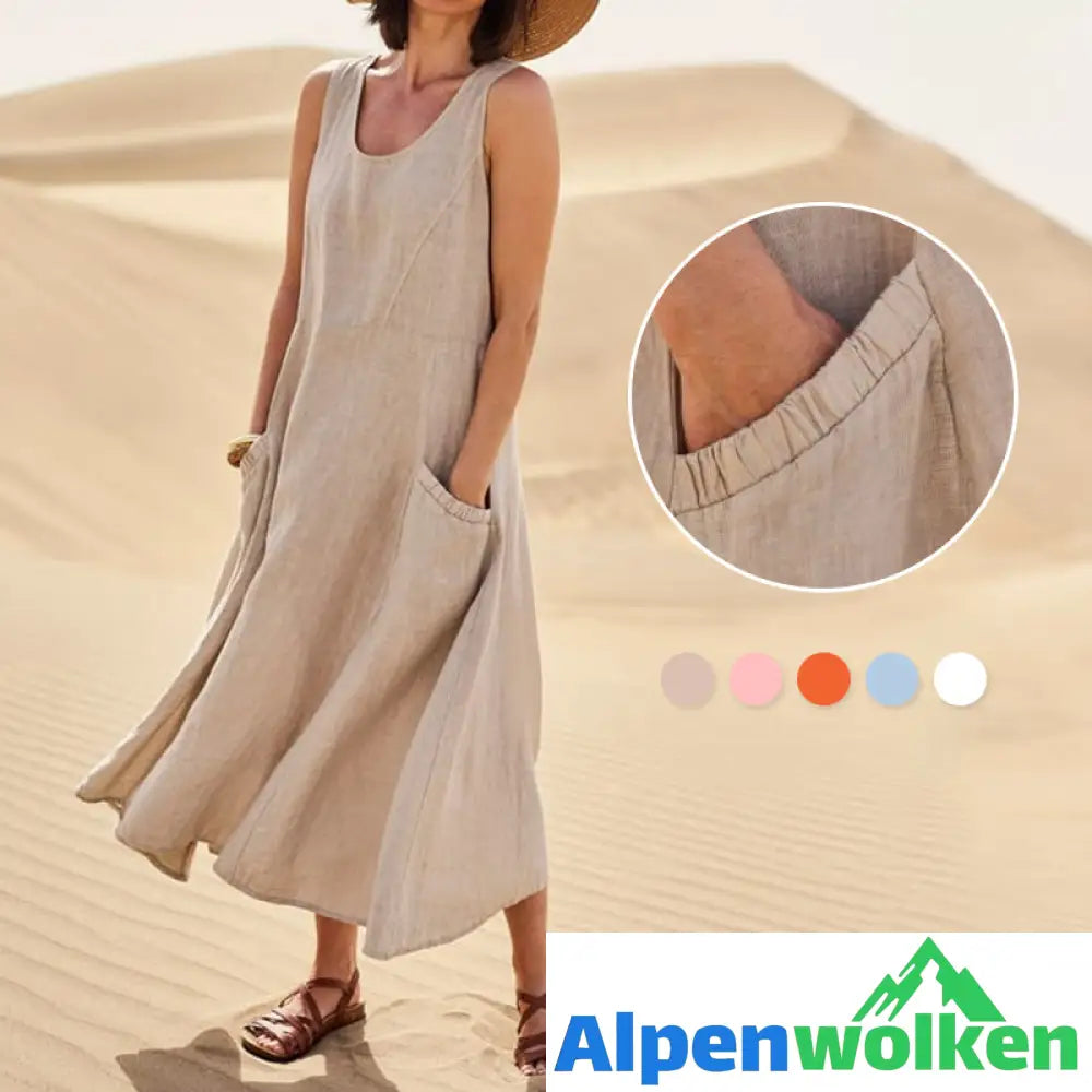 Alpenwolken - ✨💐Lockeres ärmelloses Kleid für Frauen