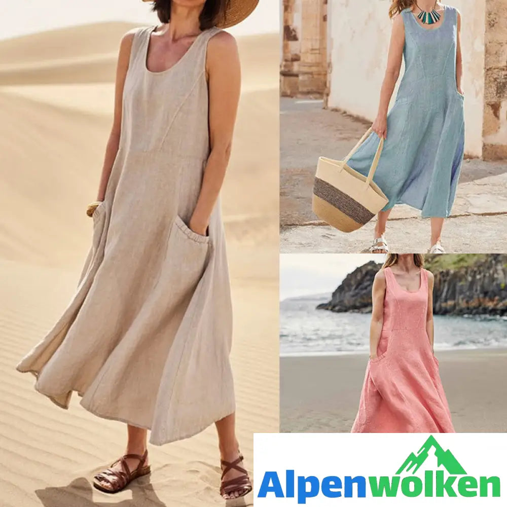 Alpenwolken - ✨💐Lockeres ärmelloses Kleid für Frauen