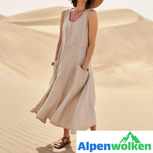 Alpenwolken - ✨💐Lockeres ärmelloses Kleid für Frauen