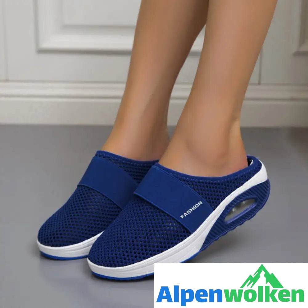 Alpenwolken - Luftkissen Slip-On Orthopädische Diabetiker-Wanderschuhe blau