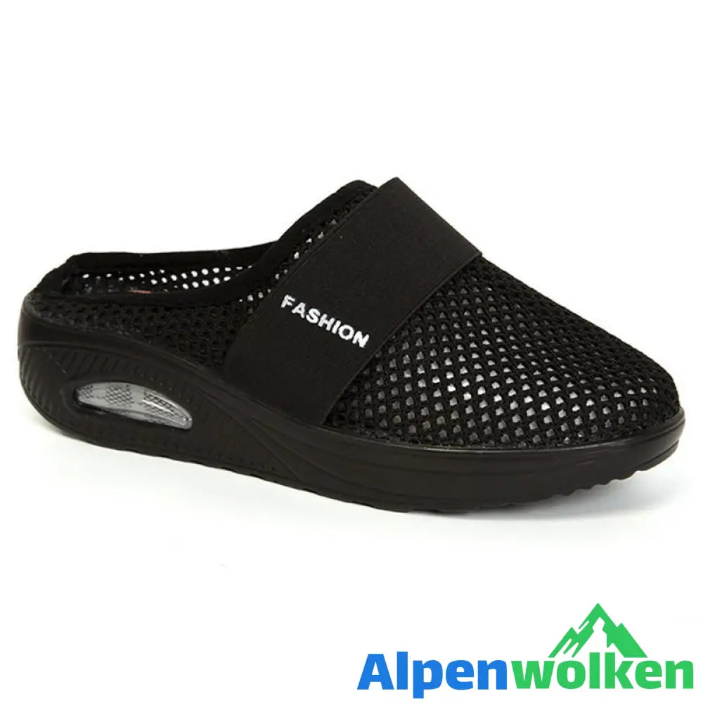 Alpenwolken - Luftkissen Slip-On Orthopädische Diabetiker-Wanderschuhe Schwarz