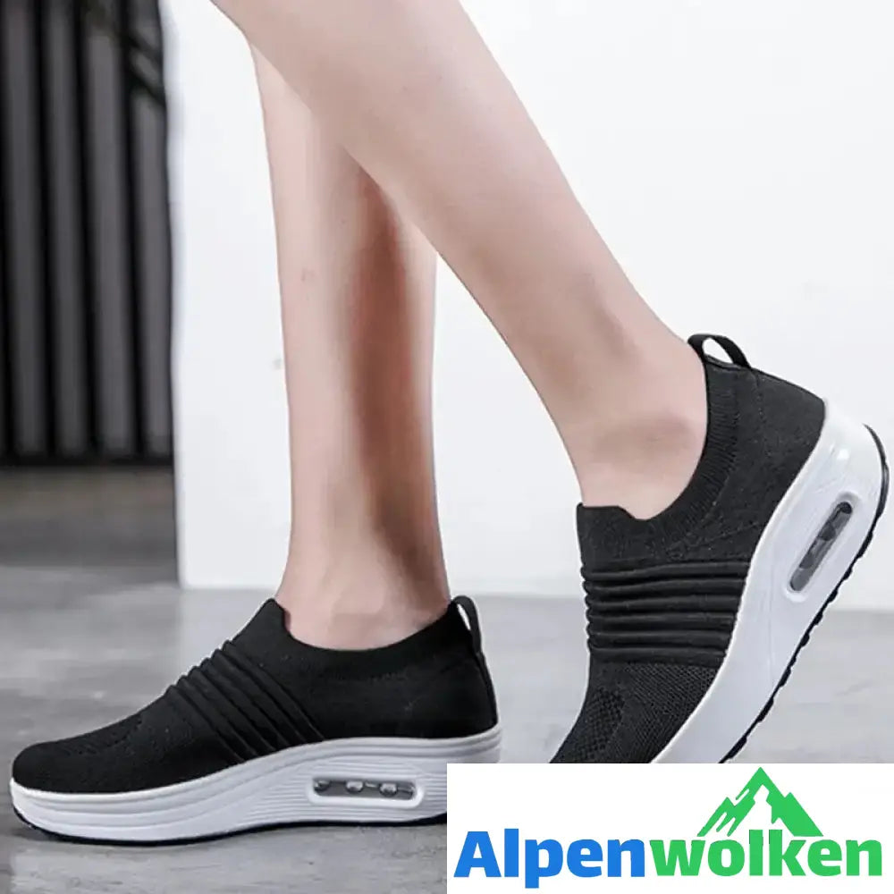 Alpenwolken - Luftkissen-Sneaker für Damen schwarz