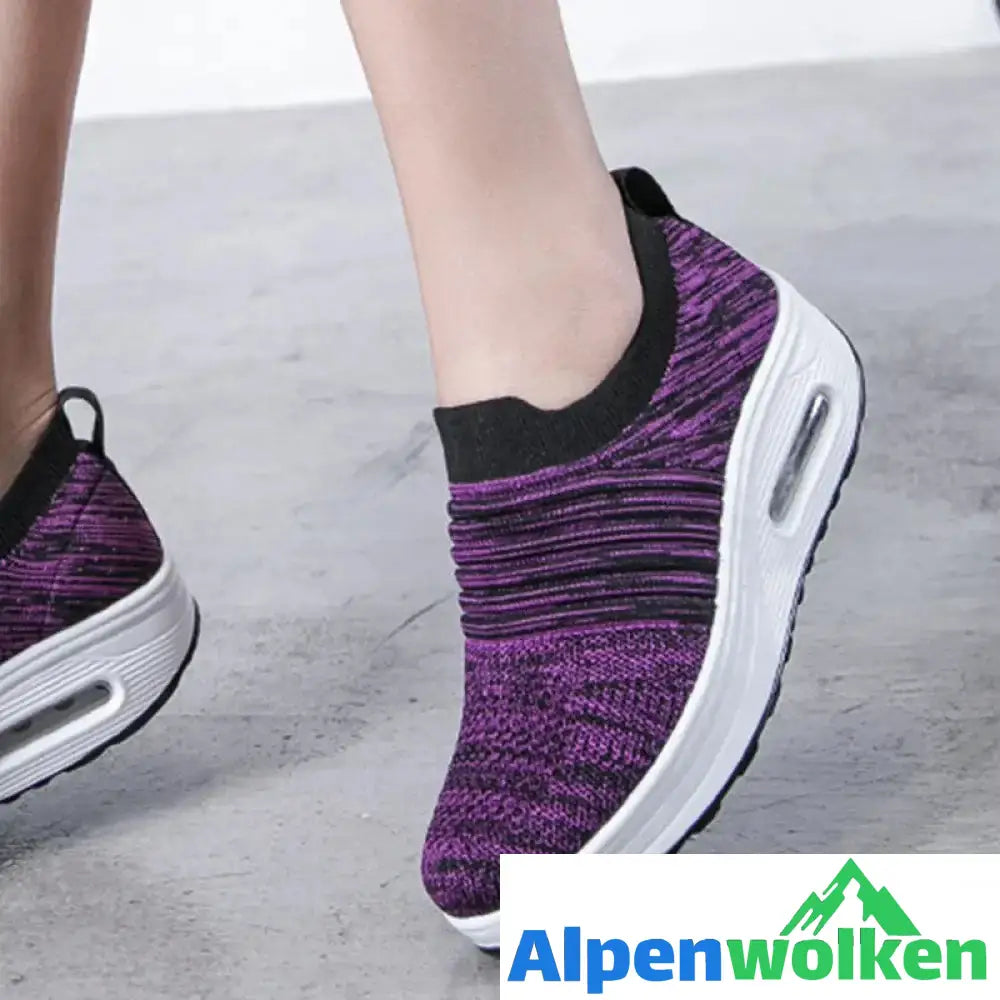 Alpenwolken - Luftkissen-Sneaker für Damen schwarz lila