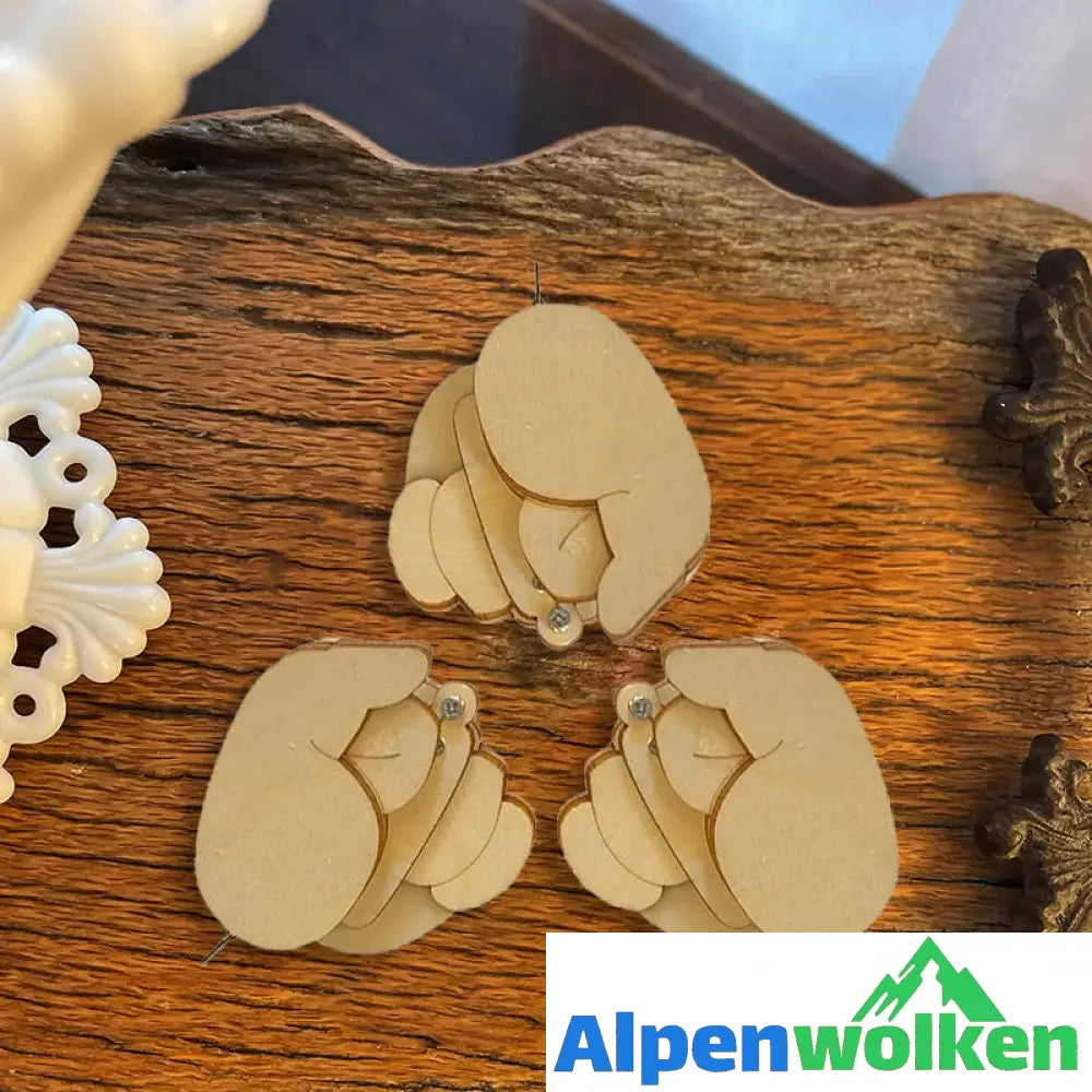 Alpenwolken - Lustige Fingerbrosche aus Holz