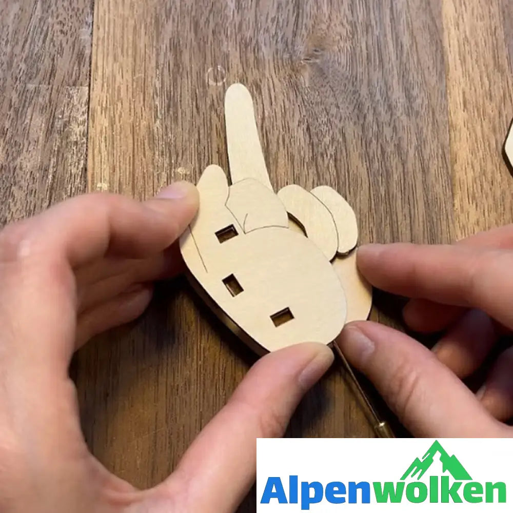 Alpenwolken - Lustige Fingerbrosche aus Holz