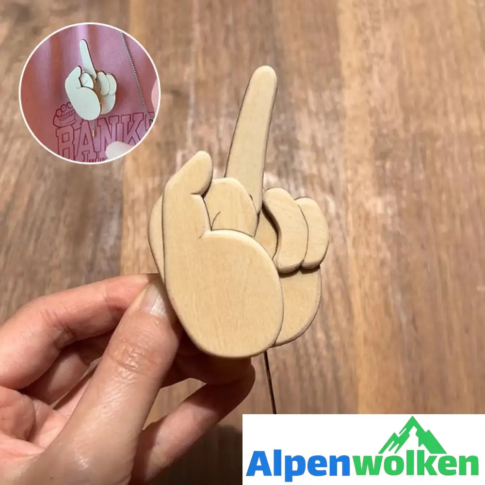 Alpenwolken - Lustige Fingerbrosche aus Holz