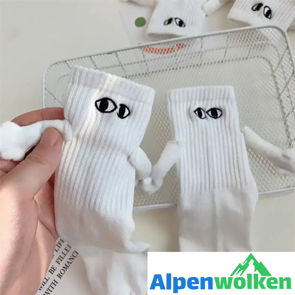 Alpenwolken - Lustige magnetische Socken 1 paar*weiß