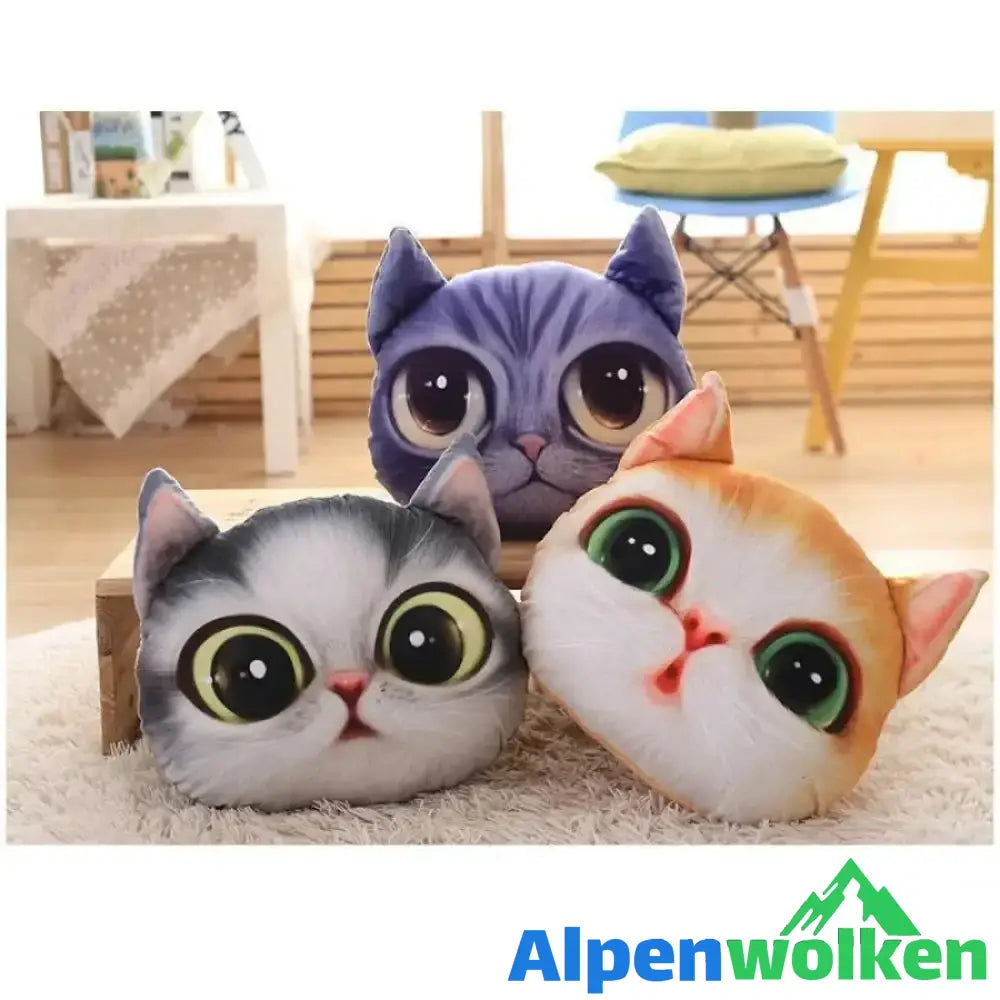 Alpenwolken - Lustiges 3D Simulation Katze Kissen