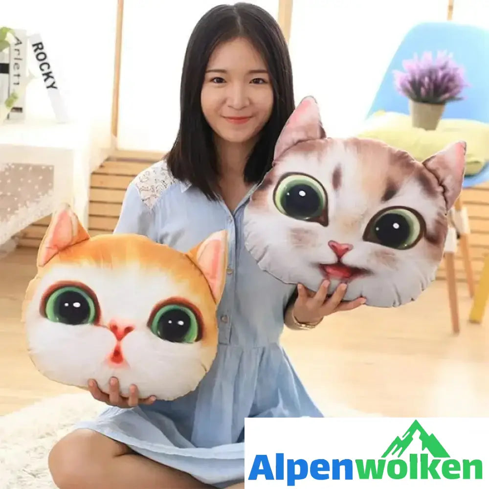 Alpenwolken - Lustiges 3D Simulation Katze Kissen