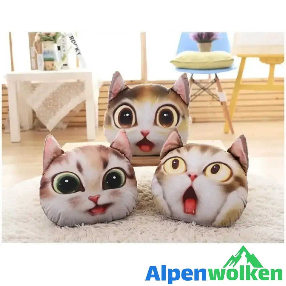 Alpenwolken - Lustiges 3D Simulation Katze Kissen