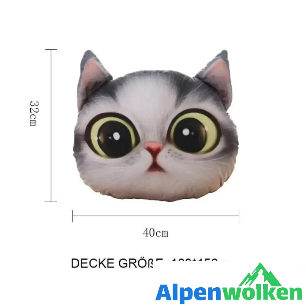 Alpenwolken - Lustiges 3D Simulation Katze Kissen