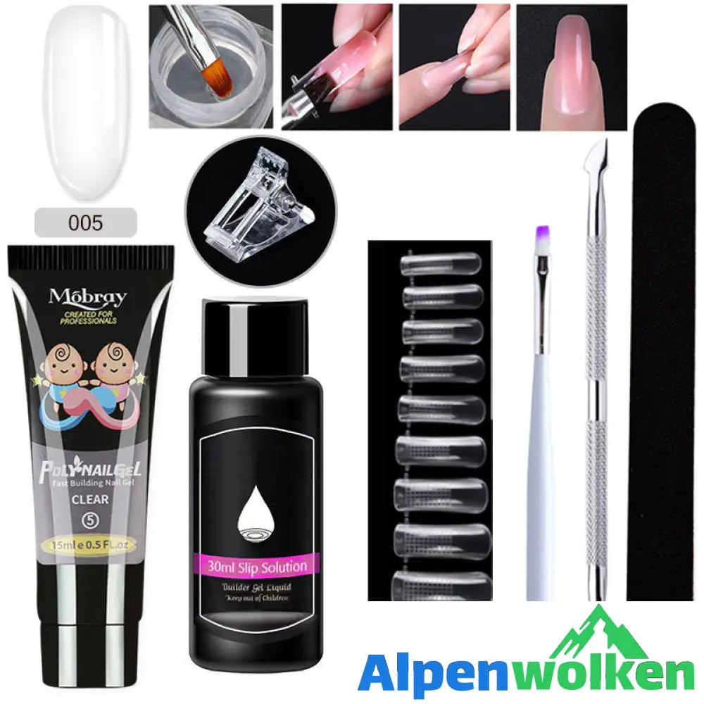 Alpenwolken - Luxuriöses Gel-Nagel-Set