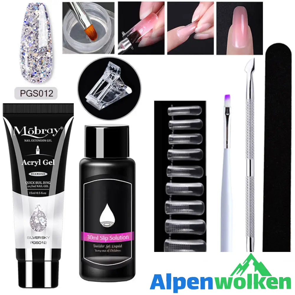 Alpenwolken - Luxuriöses Gel-Nagel-Set