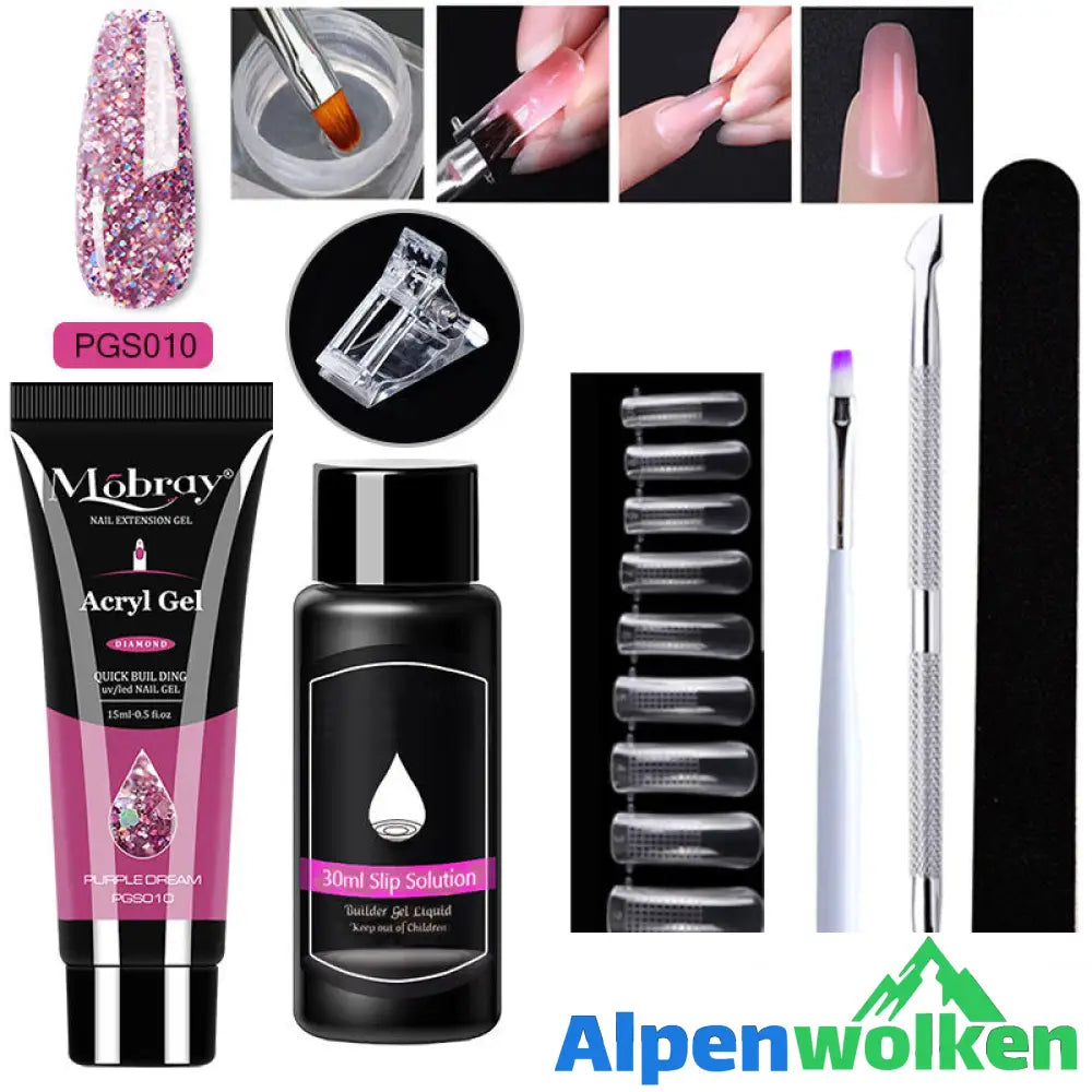 Alpenwolken - Luxuriöses Gel-Nagel-Set