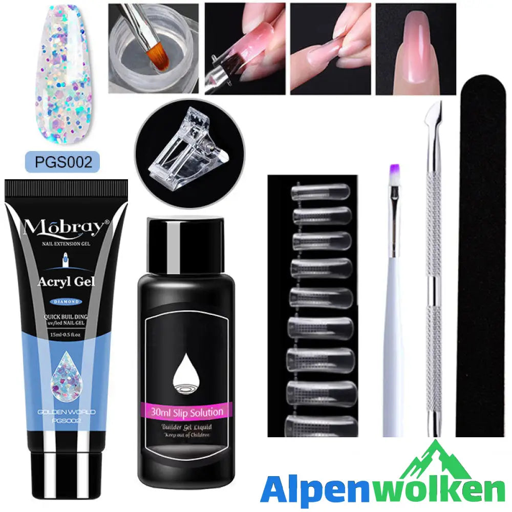 Alpenwolken - Luxuriöses Gel-Nagel-Set