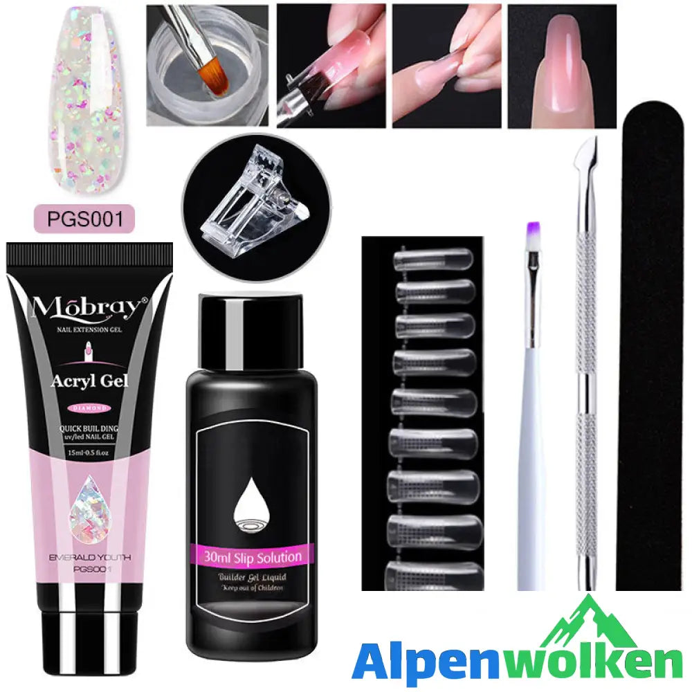 Alpenwolken - Luxuriöses Gel-Nagel-Set