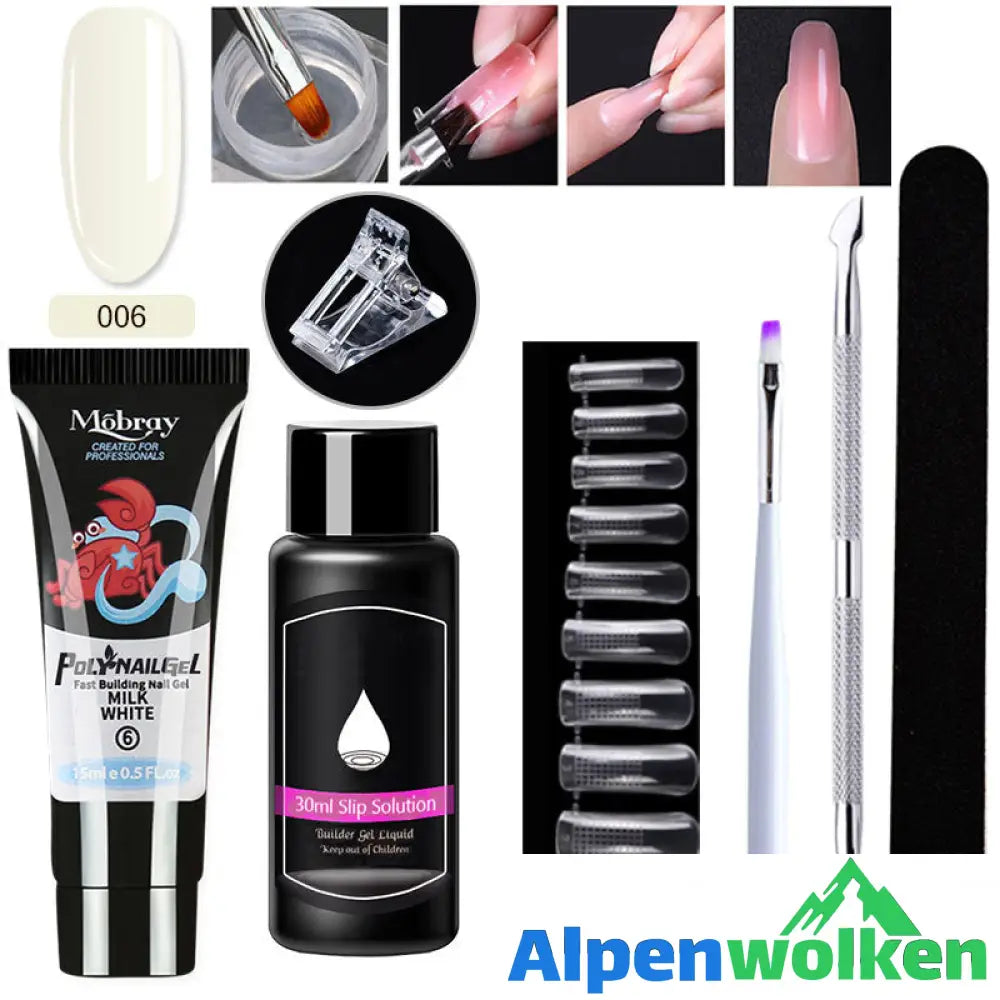 Alpenwolken - Luxuriöses Gel-Nagel-Set PGP006