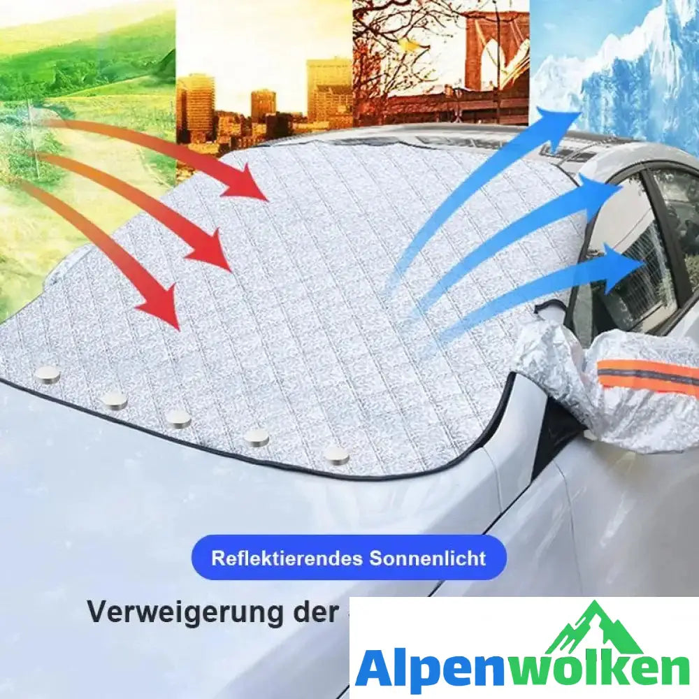 Alpenwolken - ✨Magnetische Auto-Sonnenschutzabdeckung☀️ Modell C: Mit fünf Magneten + Reflexstreifen + Rückspiegelabdeckung